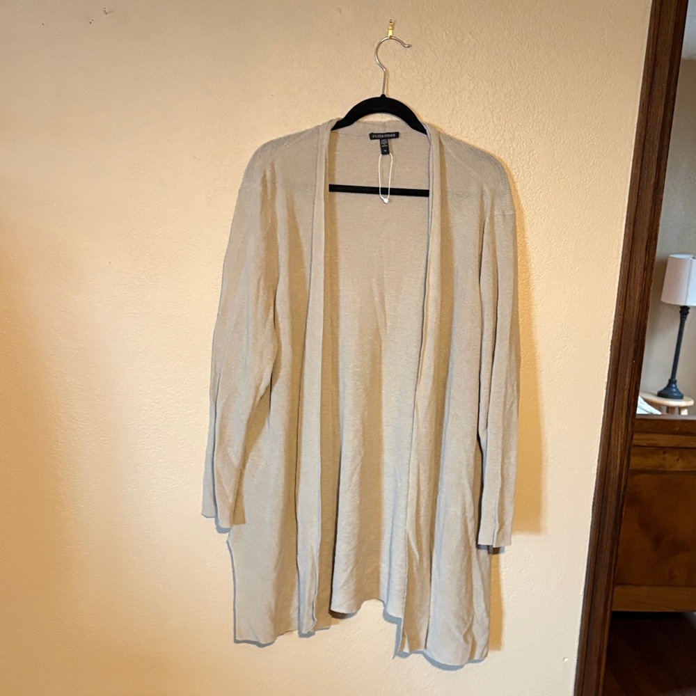 Eileen Fisher Light Tan Open Cardigan